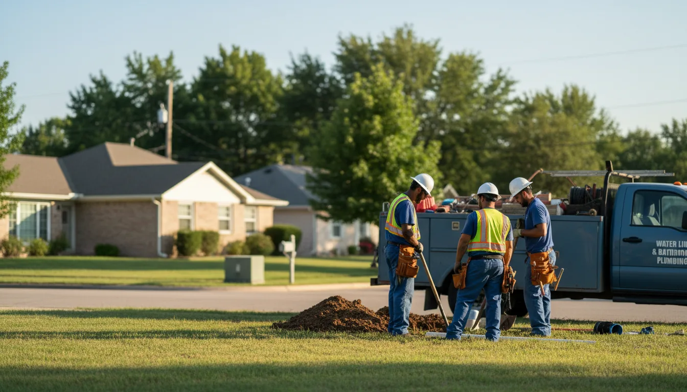 Residential water line and bathroom plumbing service in Monroe, NC